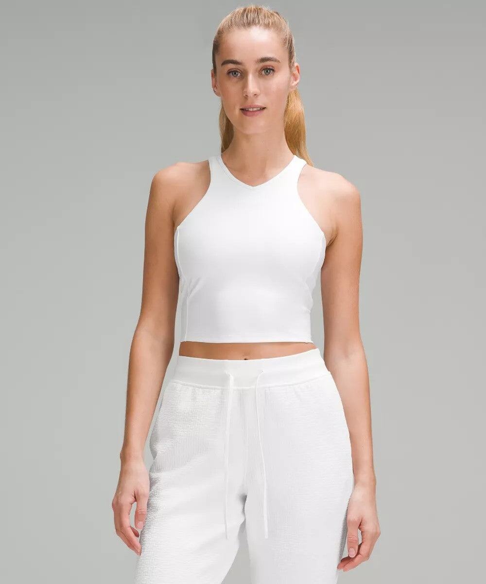 Lululemon Cropped V-Neck Stretch-Jersey Tank Top - US 6